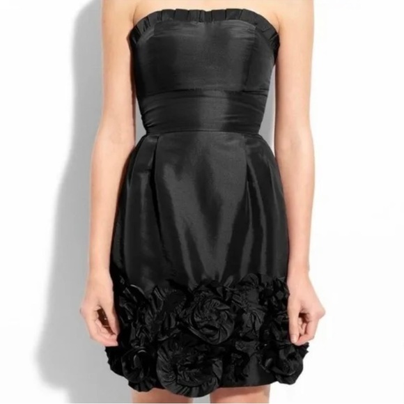 Max & Cleo Dresses & Skirts - Max and Cleo Strapless Dress | Size 8 | Black Taffeta Frilly Rosettes Dress